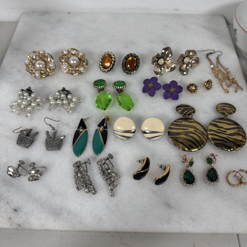 Lot Of 17 Clip on earring screw backs And Pierced Mix